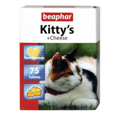 Беафар кормовая вит. добавка Kitty's с сыром 75шт, д/кошек (12511)
