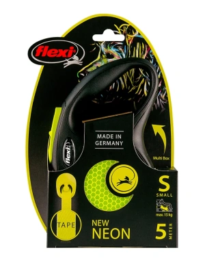 Рулетка (Flexi) New Neon S ремень 5м до 15кг желтый