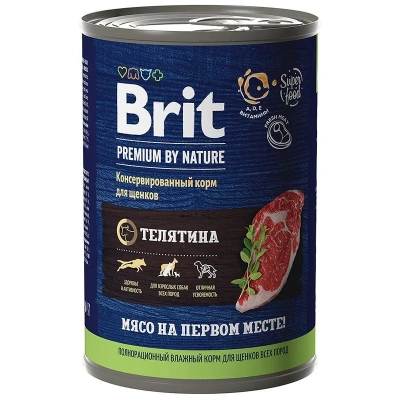 Brit Premium by Nature 0,41кг телятина консервы для щенков всех пород (51090)