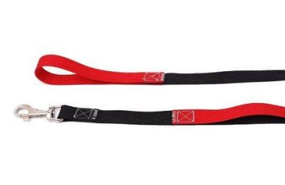 Поводок (PerseiLine) с ручкой для перехвата ДЖАЗЗЗ нейлон 25&quot; 1,2м черный+красн.ручки