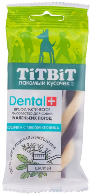 TiTBiT DENTAL+ 0,04кг Косичка с мясом кролика для собак маленьких пород