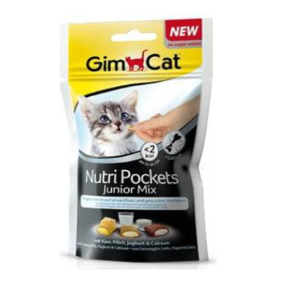 Джимкет (Gimcat) вит. лакомство Nutri Pockets Junior Mix 60г, подушечки д/котят