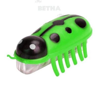 Интерактивная игрушка (PerseiLine) Божья коровка (ползает, вибрирует) для кошек, 4,5х2х2 см, зеленый