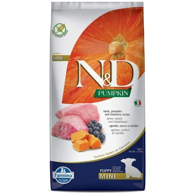 Farmina (Фармина) N&D Puppy 7кг беззерновой ягненок, черника и тыква сухой для щенков мелких пород 2032 (033628)