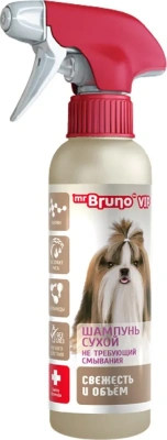 Шампунь (Mr.Bruno) 0,2л VIP сухой Свежесть и объем с экстрактом риса для собак