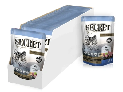 Секрет (Secret) Life Force 0,085кг говядина в соусе пауч для стерилизованных кошек и кастрированных котов (22761) Секрет (Secret) Life Force 0,085кг говядина в соусе пауч для стерилизованных кошек и кастрированных котов (22761)
