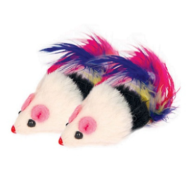 Игрушка (Triol) SH04 Мышь 2" цветная погремушка с пером 1шт