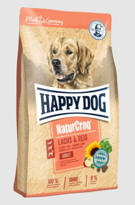 Happy Dog NaturCroq 12кг лосось и рис сухой для собак улучшение состояния кожи и шерсти (119817)
