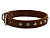 Ошейник (Каскад) кожаный с украшением с синтепоном шир. 25 мм, обхват шеи от 39 до 46см