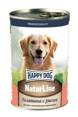 Happy Dog Natur Line 0,410кг телятина и рис консервы для собак (741091)