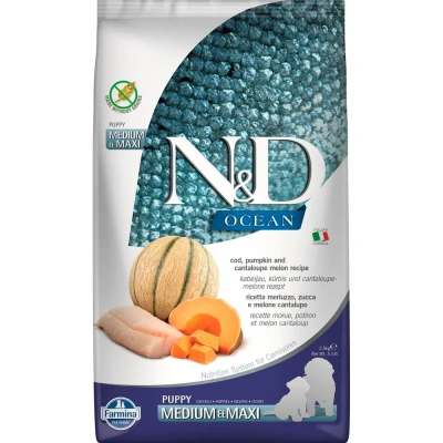 Farmina (Фармина) N&D Dog Ocean 2,5 кг треска, тыквой и дыня сухой для щенков медиум/макси 2085 (038807)