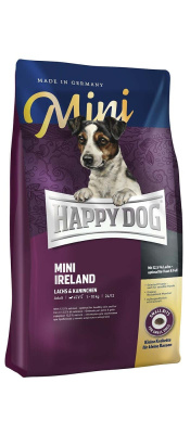 Happy Dog Supreme Mini Ireland 0,3кг лосось, кролик сухой для собак мелких пород улучшение состояния кожи и шерсти (071054