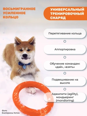 Игрушка (Doglike) Кольцо 8-мигранное DL малое, оранжевое d-20см для собак