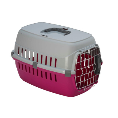 Переноска Модерна N1 с металлической дверью на замке (31*51*34) ярко-розовый