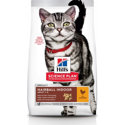 Hill's Cat 1,5кг hairball indoor для домашних, вывод шерсти сухой для кошек (604722)