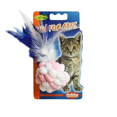 Игрушка Nobby Помпон с перьями 15см