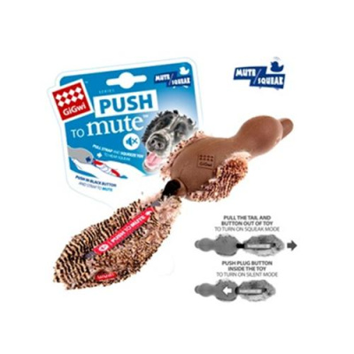 Игрушка Гигви 75321 Утка с отключаемой пищалкой, коричневая д/собак