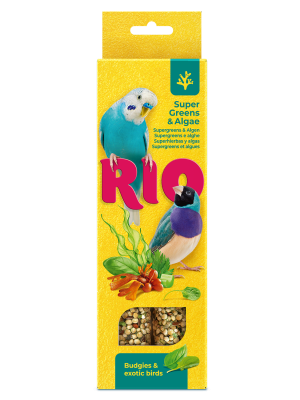Rio палочки 0,04кг*2шт для волнистых попугайчиков и экзотов суперзелень и водоросли, 80г