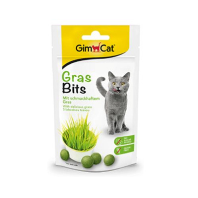 Джимкет (Gimcat) лакомство GrasBits 40г, с натуральной травой д/кошек