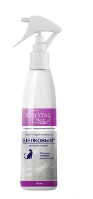 Груминг-спрей (Crystal Line) Шелковый, от колтунов для кошек и котят, 110 мл Груминг-спрей (Crystal Line) Шелковый, от колтунов для кошек и котят, 110 мл
