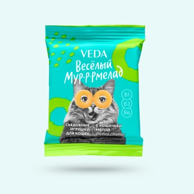 VEDA 0,006кг лакомство Весёлый мурмелад с кошачьей мятой для кошек