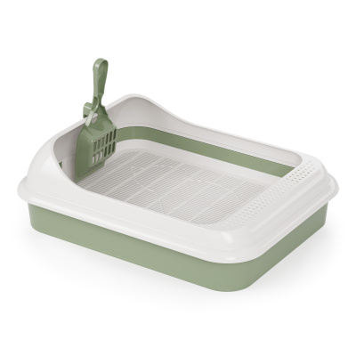 Туалет Alta Юта с бортиком, сеткой и совком, оливковый (45,5*35,5*15см) 