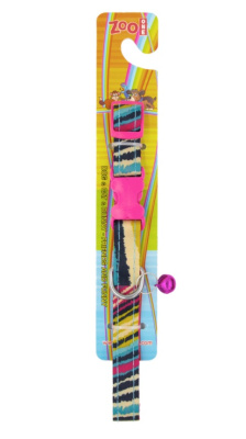 Ошейник пластик-косточка "Радуга" 15 мм*40 см розовый  2173-03