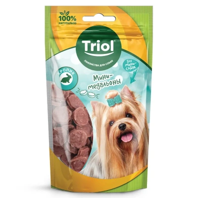 Триол мини-медальоны из кролика для мини-собак, 50г (10171032)