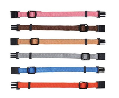 Ошейник Трикси для щенков набор M-L: 17-25 см/10 мм (в наборе 6шт) кор.беж.сереб-сер.роз.гол.оранж.