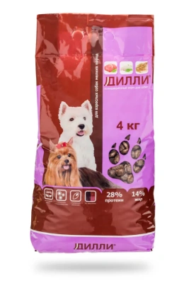 Дилли 4кг сухой корм для собак мелких пород