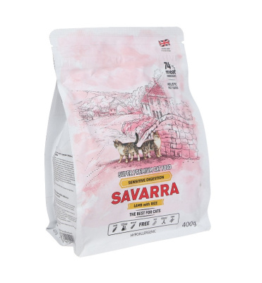 Savarra Sensitive Cat  0.4 ягненок/рис (с чувствительным пищеварением) сухой для кошек