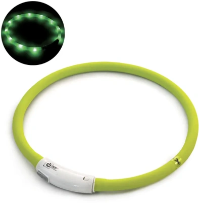 Ошейник (Triol) NIGHT CITY Шнурок S светодиодный, салатовый, зарядка USB Ошейник (Triol) NIGHT CITY Шнурок S светодиодный, салатовый, зарядка USB