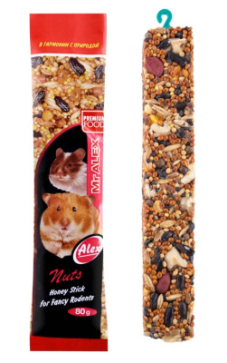 Mr.Alex 0,08кг зерновая палочка Орехи для грызунов