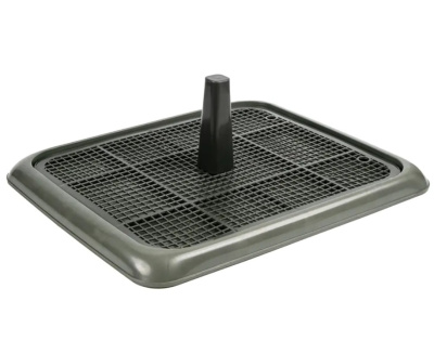 Туалет ZooOne 62-1573 (49*40*3) со столбиком для собак, серый