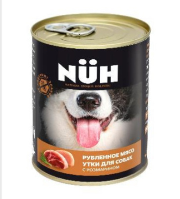 Нюх (NUH) 0,34кг утка беззерновой влажный для собак средних и крупных пород