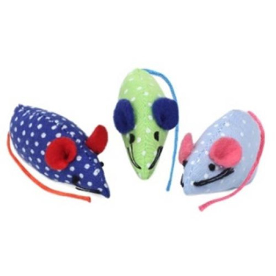 Игрушка (Triol) набор из 3 мышек для кошки 50мм. Игрушка (Triol) набор из 3 мышек для кошки 50мм.