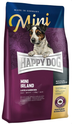 Happy Dog Supreme Mini Ireland 1кг лосось, кролик сухой для собак мелких пород улучшение состояния кожи и шерсти (061567)