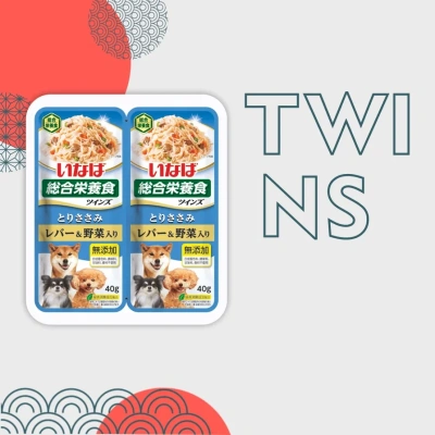Inaba Twins 2*0,040кг Курица и куриная печень с овощами паучи для собак Inaba Twins 2*0,040кг Курица и куриная печень с овощами паучи для собак