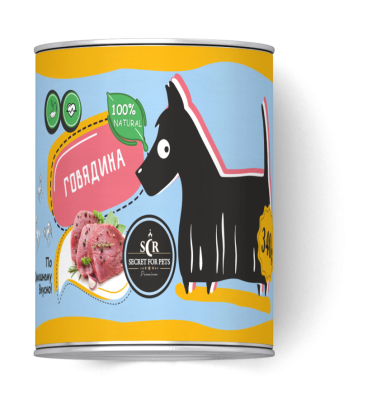 Секрет (Secret) 0,85кг говядина консервы для собак (134415)