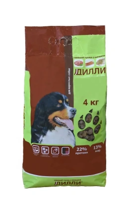 Дилли 4кг сухой корм для собак говяжий гуляш с овощами (003814) (4)