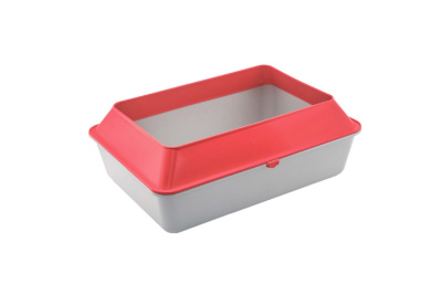 Туалет (Лаурон) с рамкой, глубокий д/кошек (42*30*15см) красно-серый