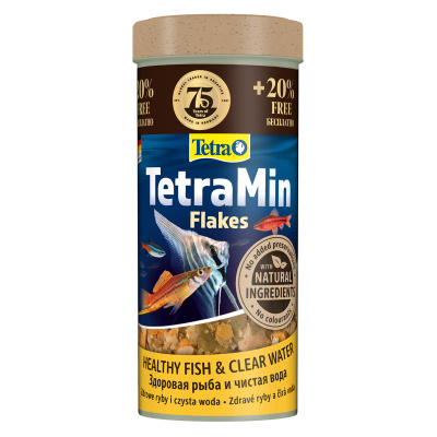 Tetra Min Flakes 250мл +20% бесплатно хлопья для рыб, 52г/63г (335943)