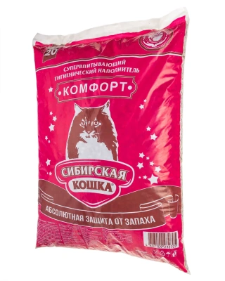 Наполнитель (Сибирская кошка) 20л Комфорт впитывающий Наполнитель (Сибирская кошка) 20л Комфорт впитывающий