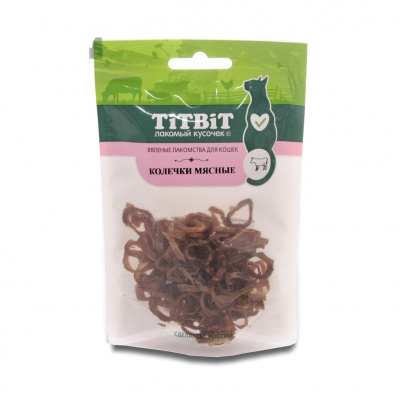 ТитБит вяленые лакомства Колечки мясные д/кошек, 20г