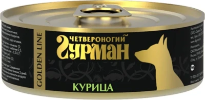 Четвероногий гурман 0,1кг Golden Line Курица натуральная в желе консервы для собак