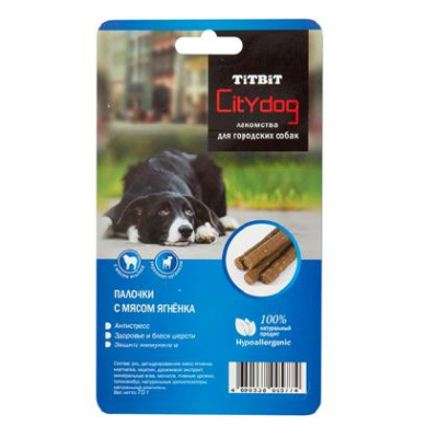 ТитБит снек City Dog палочки с мясом ягненка - Б2-S, 70г