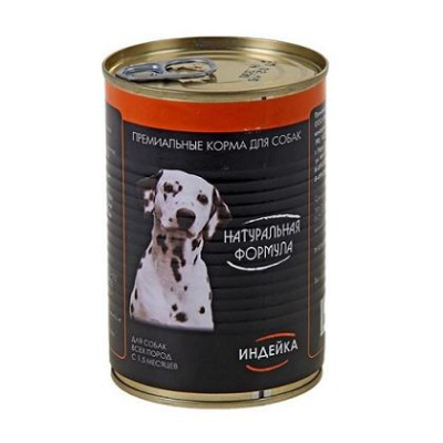Натуральная формула 410г Индейка консервы д/собак (072400)