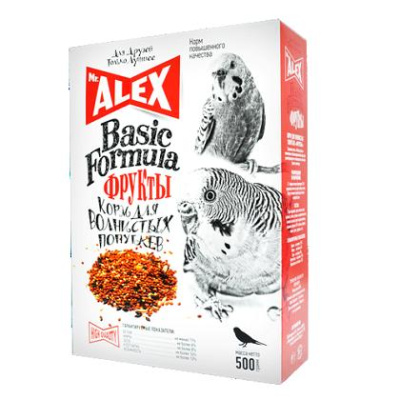 Мистер Алекс Basic 500г корм Фрукты д/волнистых попугаев (643427)