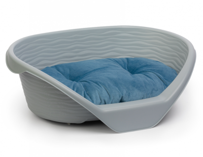 Лежанка (Alta) пластиковый с подушкой, серый, (61*41,5*20,5см) 