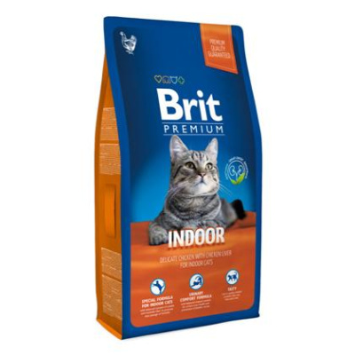 Brit Premium Сat Indoor 0,8кг курица и печень для живущих в помещении сухой для кошек (513239)
